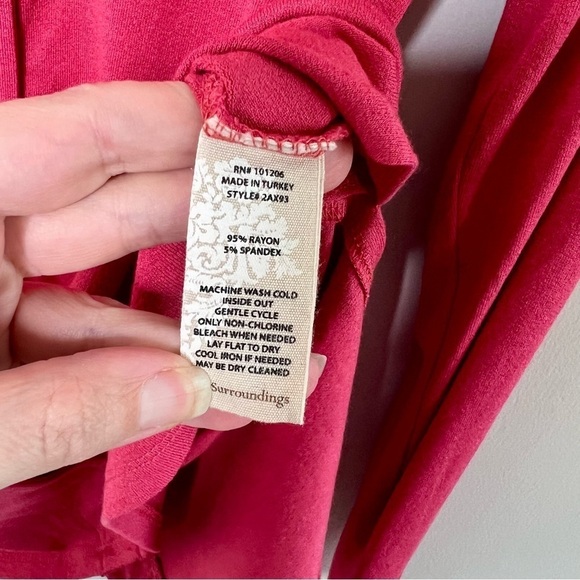 Soft Surroundings Womens Miramar Long Sleeve Tunic Top Size XS Crimson Berry - Picture 4 of 9